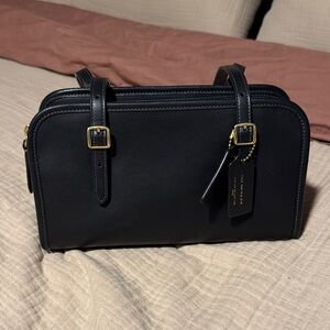 Black Coach Swing Zip Bag